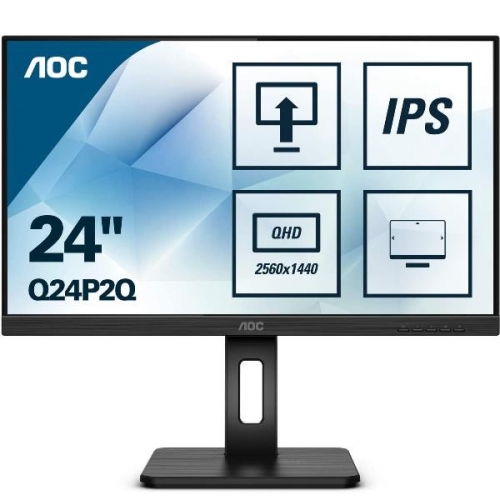 MONITOR AOC IPS 24"(23.8) 16:9 QHD VGA HDMI DP USB COLUNAS HAS PIVOT Q24P2Q