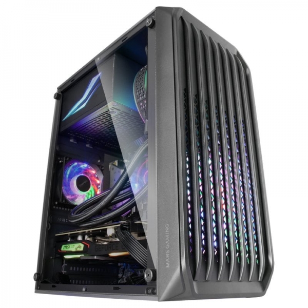 MARS GAMING Caixa M-ATX 2XFRGB FAN FRONT MESH USB 3.0 Preto