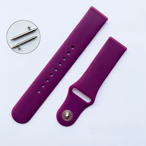 Pulseira Universal Elegance Silicone 20mm para Smartwatch Xiaomi/Amazfit/Samsung/Huawei/Realme/Ticwatch (Violeta)