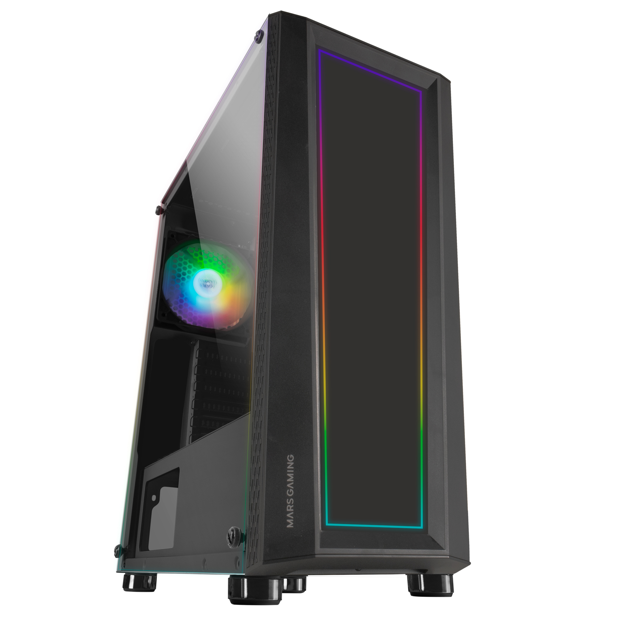 MARS GAMING Caixa ATX MC-ART DUAL GLASS DRAWING ART 12CM FRGB Preto