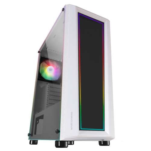 MARS GAMING CAIXA ATX MC-ART DUAL GLASS DRAWING ART 12CM FRGB WHITE