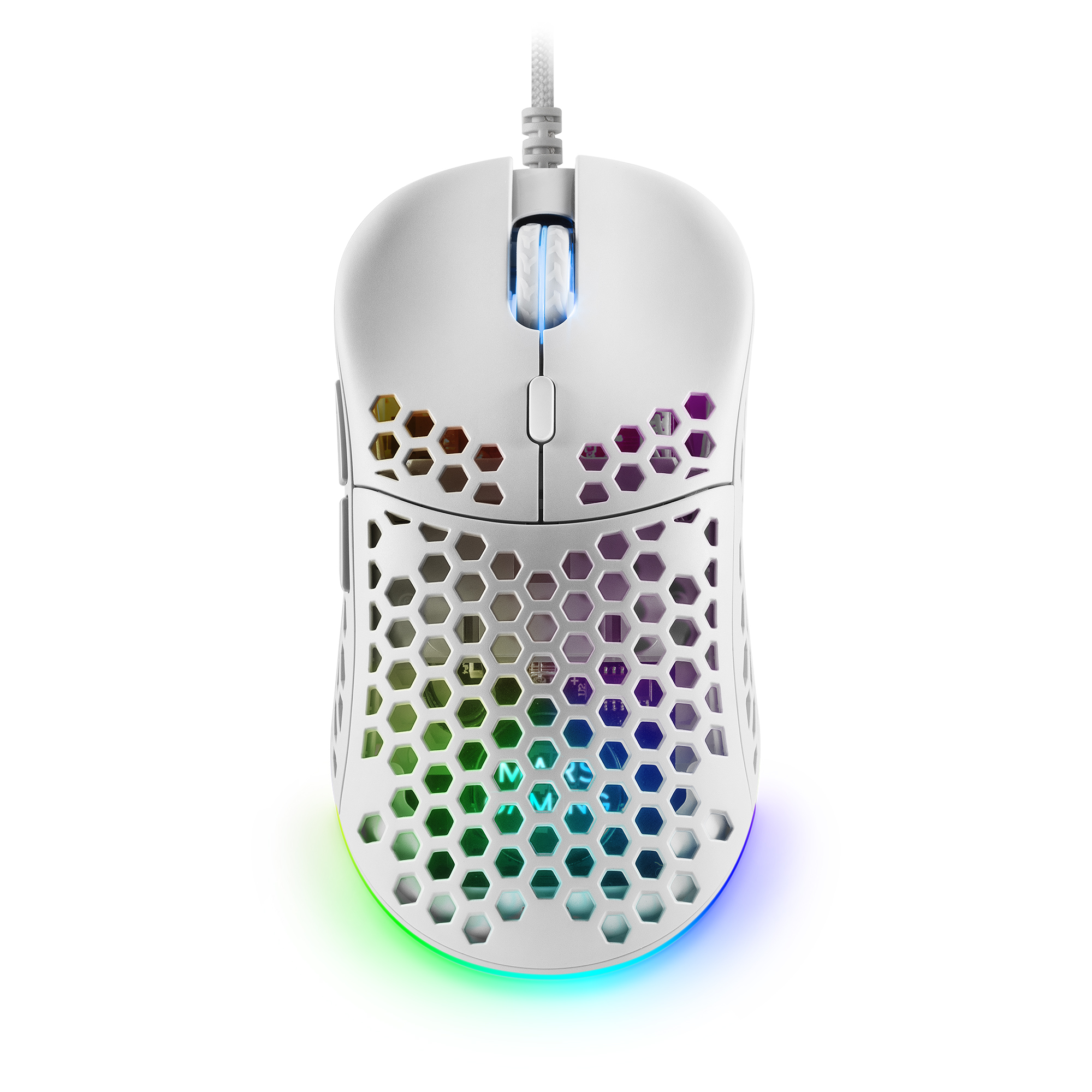 Rato Gamer USB Mars Gaming MM55,12800 dpi - Painel Perfurado - 5 Botões - Iluminação RGB Chroma - Destro - Cabo de 1,70 m