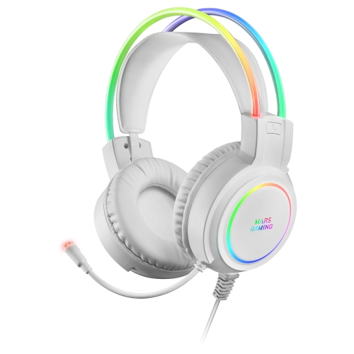 HEADPHONES MIC MARS GAMING MHRGB CHROMA 360,ULTRA-LIGHT,PC/PS4/PS5/XBOX,WHITE