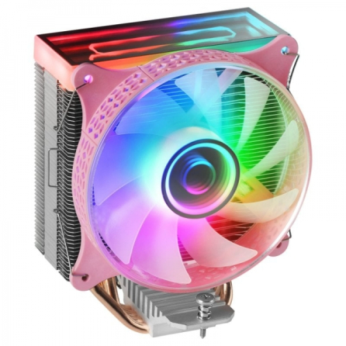 Cooler MARS GAMING MCPU-VR CPU COOLER,DUAL INFINITE MIRROR ARGB,SILENT PWM FAN,4X HEATPIPE,180W,PINK