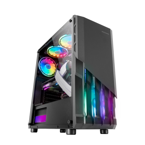 Caixa MARS GAMING MC-X2 ATX CASE,METAL FRONT,2X12CM FRGB FAN,WINDOW,USB3.0,BLACK