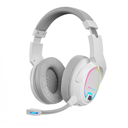Auscultadores MARS GAMING MHW-100 WIRELESS ARGB HEADPHONES,DETACH MIC,ENC NOISE CANCEL,WHITE