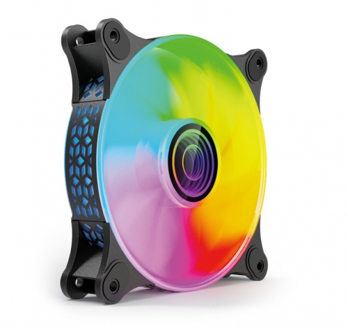 Ventoinha MARS GAMING MF-3D 12CM FAN,INFINITE MIRROR ARGB,12CM PWM FAN,TOTAL CONNECTION,BLACK