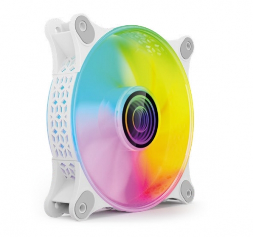 Ventoinha MARS GAMING MF-3D 12CM FAN,INFINITE MIRROR ARGB,12CM PWM FAN,TOTAL CONNECTION,WHITE