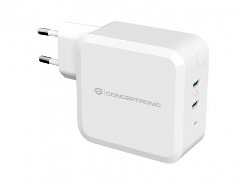 CONCEPTRONIC CARREGADOR PAREDE 100W 2xUSB-C WHITE