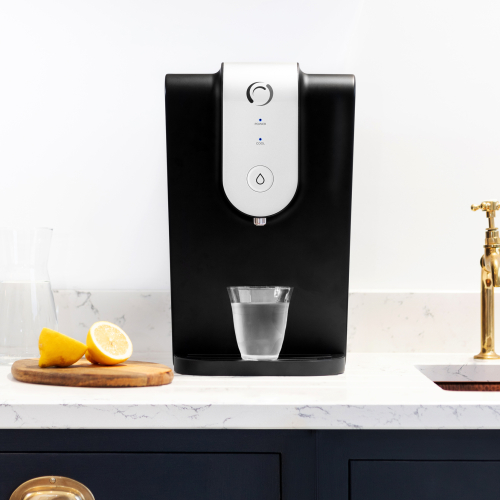 Dispensador e resfriador de água filtrada LAICA Aqua Optima Lumi preto/prateado