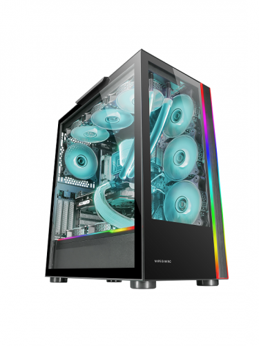 Caixa MARS GAMING MC-ULTRA XXL PREMIUM CUSTOM E-ATX CASE,ARGB DUAL STRIPES,DUAL VERTICAL CHAMBER,BLK