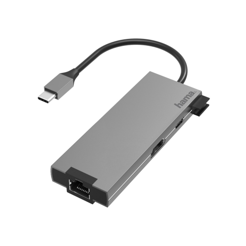 Hub HAMA USB-C Multiport,5 Ports x 2 USB-A ,HDMI+LAN/Ethernet,Aluminio - 200109