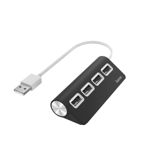 Hub HAMA 4 USB 2.0,480 Mbit/s preto - 200119