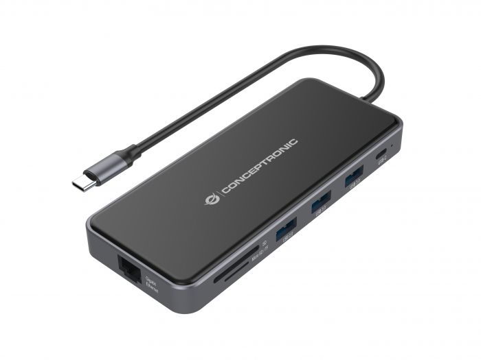CONCEPTRONIC DOCK TRIPLE DISPLAY USB-C 12 IN 1 HDMI VGA RJ45 USB3 PD 100W