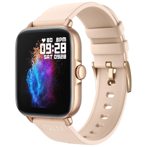 Colmi P28 Plus Dourado com Pulseira de Silicone Creme - Relógio Inteligente