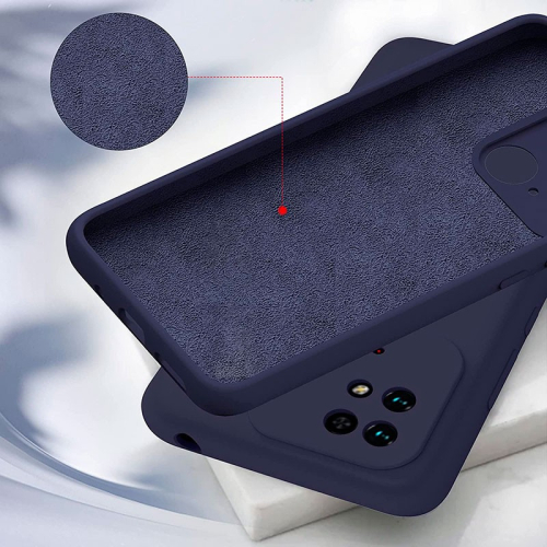 Capa Xiaomi Redmi 10C / Poco C40 Square Liquid Premium Azul