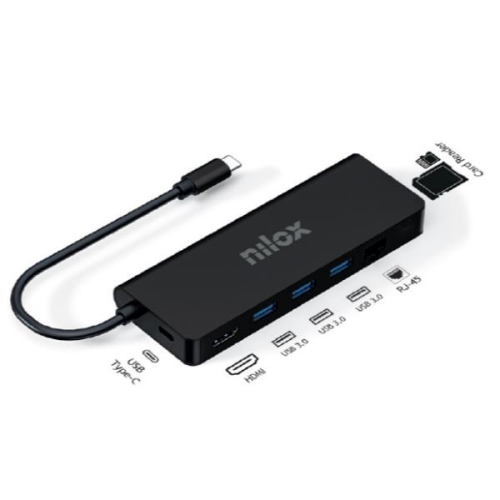 Nilox Dock Usb-c NXDSUSBC04 8 em 1 Preto