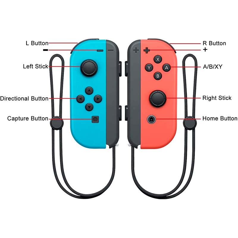 Comando Joy-Con Set Esquerda/Direita Nintendo Switch Compatível Azul Vermelho