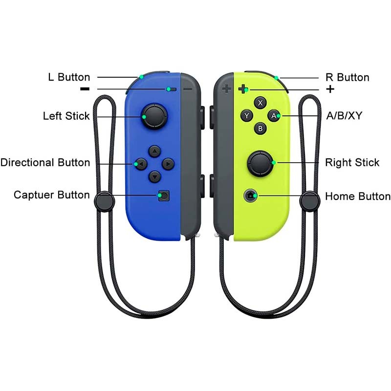 Comando Joy-Con Set Esquerda/Direita Nintendo Switch Compatível Azul Amarelo