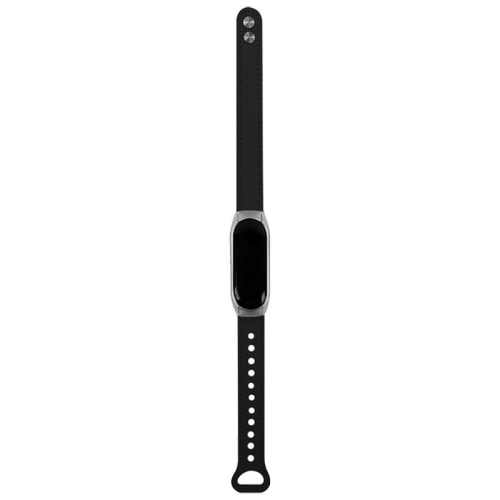 Pulseira Xiaomi Mi Smart Band 6 / Mi Band 5 / Amazfit Band 5 Couro Clipe Preto
