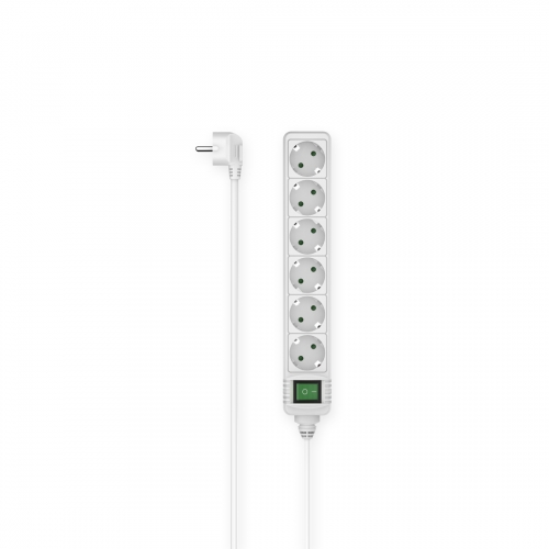 Extensão eléctrica HAMA 6 tomadas,3,0mt branco 223008