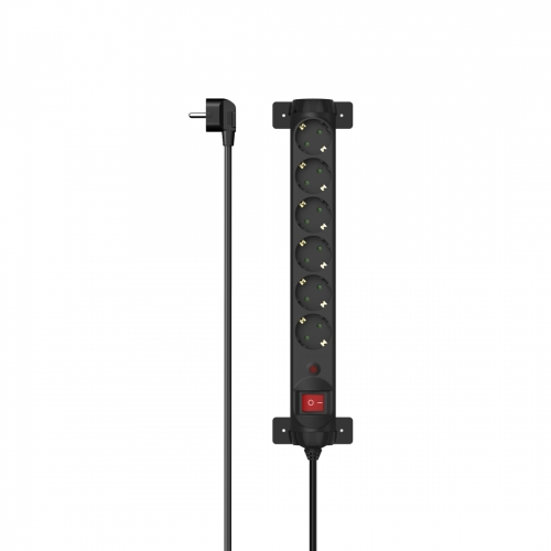 Extensão eléctrica HAMA 6 tomadas,360º,com proteção,preto 223161