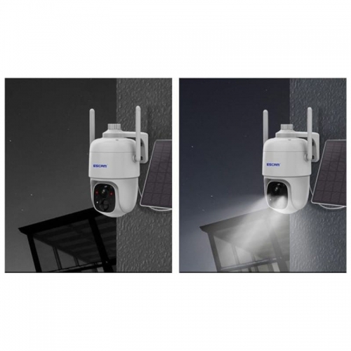 Câmera de Vigilância IP Escam G24 3M Wifi Painel solar Branco