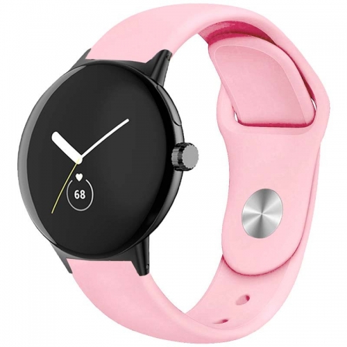 Pulseira Universal Elegance Silicone 20mm Rosa para Smartwatch Xiaomi/Amazfit/Samsung/Huawei/Realme/Ticwatch