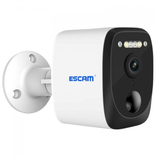 Câmera de Segurança IP Escam QF370 3MP Visão Noturna Cor WiFi Painel Solar Branco