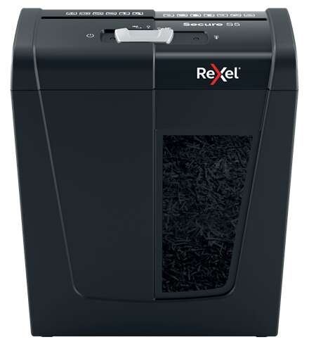 Destruidora de Papel Manual Rexel Secure S5 com Corte em Tiras P-2 - Destrói até 5 Folhas - Capacidade do Cesto de 10L - Preta