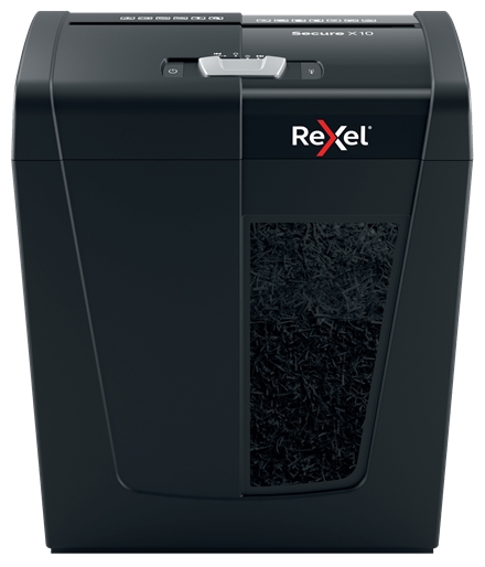 Destruidora de Papel Portátil Rexel Secure X10 com Corte de Partículas P-4 - Destrói até 10 Folhas de cada Vez - Capacidade do Cesto de 18L - Preta
