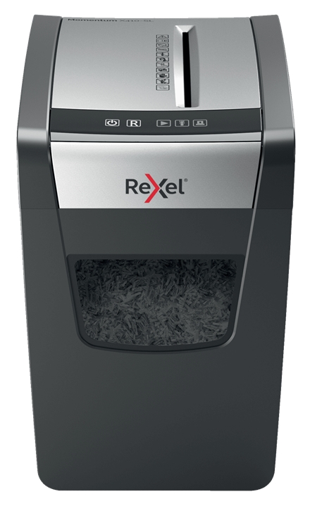 Destruidora de Papel Manual Rexel Momentum X410-SL Slimline,Corte Confetis - Nível de Segurança P-4 - Destrui até 10 folhas - Capacidade do Cesto 23L
