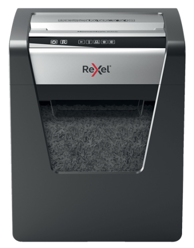 Triturador de Papel Manual Rexel Momentum X415,Corte Confetis P-4 - Tritura até 15 folhas de cada vez - Capacidade do recipiente de 23 litros - Cinza