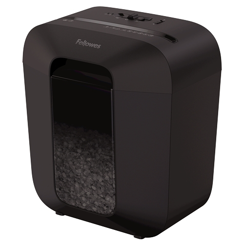Destruidora de Papel Portátil Fellowes LX25M Mini-Cut P-4 - Destrói até 6 folhas - Capacidade do recipiente de 11,5L - Preta