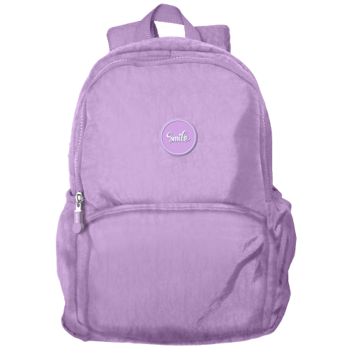 Dohe Serie Pastel Mochila Escolar Mediana - 2 Compartimentos - Alças Reforçadas e Ajustáveis - Asa Superior - Cor Morado Pastel
