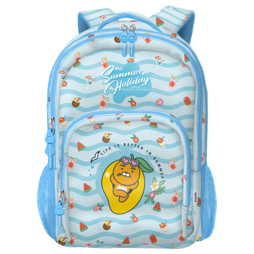 Dohe Kakao Friends Summer Holiday Mochila Escolar Grande - 3 Compartimentos - Bolsos Laterales - Alças Acolchoadas e Ajustáveis - Adaptable a Car