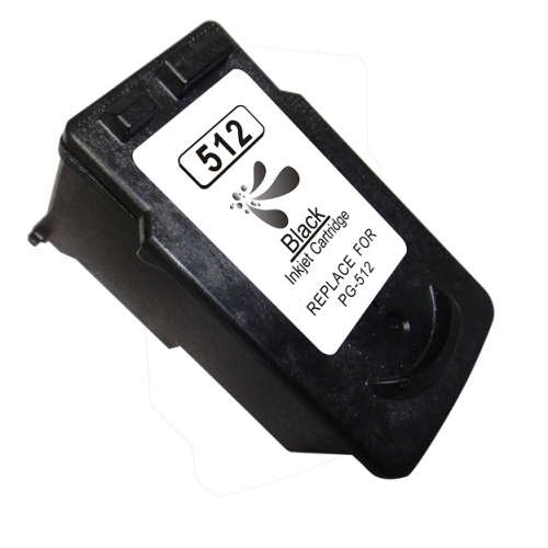 Canon PG512/PG510 Preto Cartucho de Tinta Remanufacturado - Muestra Nivel de Tinta - Substitui 2969B001/2970B001