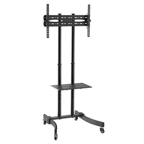 Suporte de chão Cromad com rodas para televisores de 37"a 70"- Bloqueio de rodas - Tabuleiro multiusos - Peso máximo suportado:40 kg - Padrão VES
