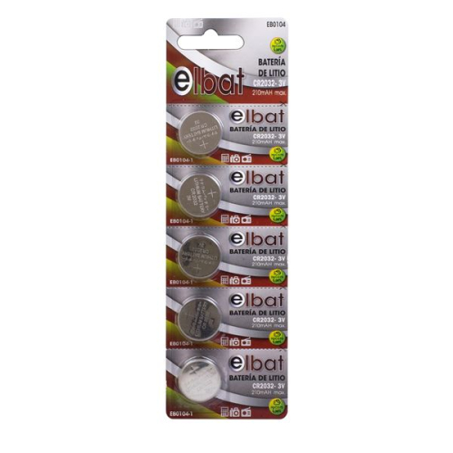 Elbat Pack de 5 Pilas Litio de Boton CR2032 3V