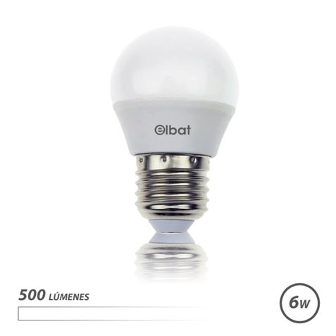 Lâmpada LED Elbat G45 - 6W - 500lm - E27 - Luz Branca