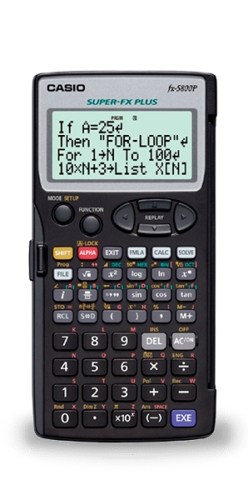 Casio FX5800PLUS Calculadora Programable de Mesa - Tela de 4 Linhas - 664 Funções - 26 Memorias - 128 Formulas Almacenadas - Alimentação c