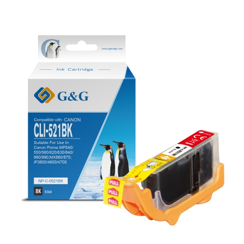 G&G Canon CLI521 Preto Cartucho de Tinta Generico - Substitui 2933B001