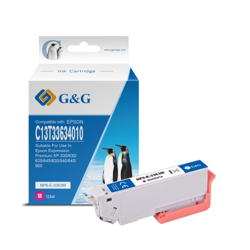 G&G Epson T3363/T3343 (33XL) Magenta Cartucho de Tinta Generico - Substitui C13T33634012/C13T33434012