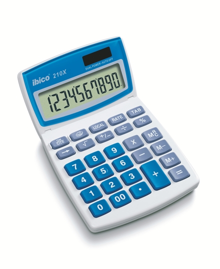 Ibico 210X Calculadora de Mesa - Teclas Grandes - LCD de 10 Digitos - Tela Inclinable Ajustable