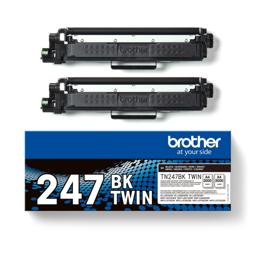 Brother TN247 Preto Pack de 2 Cartuchos de Toner Originales - TN247BKTWIN