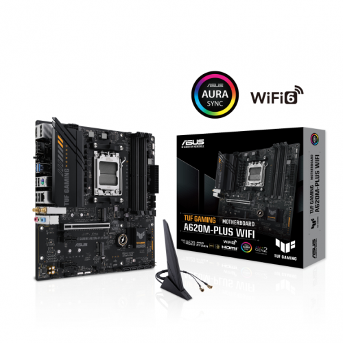 MB ASUS AMD A620 TUF GAMING A620M-PLUS WIFI SKT AM5 4xDDR5 HDMI/DP mATX