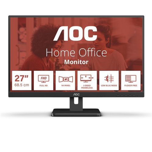 MONITOR AOC 27"16:9 FHD 4MS 75HZ VGA HDMI DP USB COLUNAS 27E3UM/BK