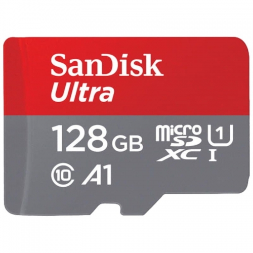 SanDisk MicroSD 128GB Ultra UHS-I + Adaptador de classe 10