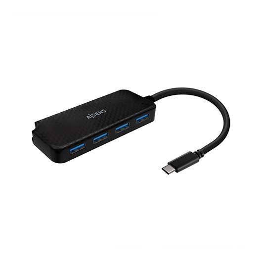 HUB USB-C A 4XUSB-C AISENS 15CM Preto
