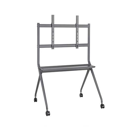 Suporte de chão Aisens Pro para monitores/TVs interativos de 50 a 86"- Tabuleiro multiusos - Peso máximo 120 kg - Preto